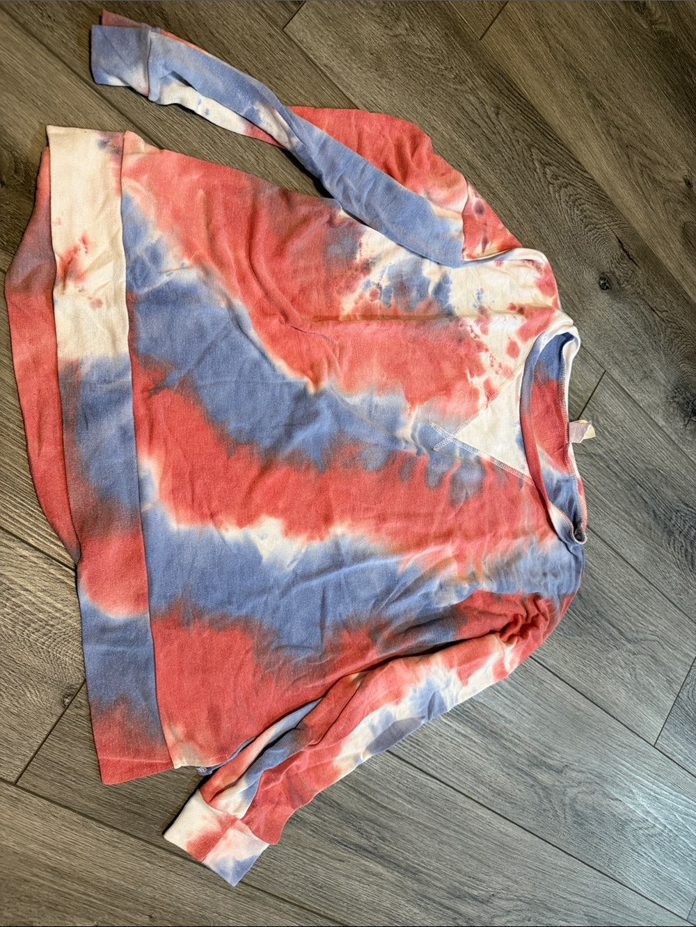 Sew In Love Tie-Dye Pullover Hoodie in Coral, Lavender, Cream